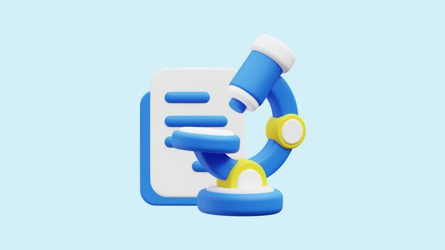 Research File animated 3d icon. Great for business, technology, company, websites, apps, education, marketing and promotion. Library 3d icon animation.