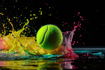 tennis colorful on background