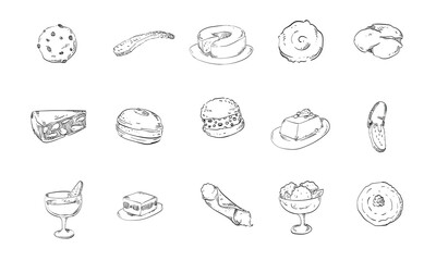 sweet dessert handdrawn collection