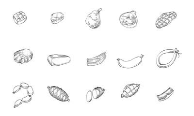 meat handdrawn collection