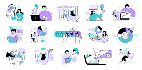 People work business workflow vector