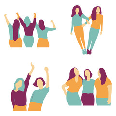 International Women's Day Icon Collection. With Flat Design. On March 8th. Isolated Vector.