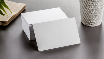 Blank business card mockup on table mockup generative ai - obrazy, fototapety, plakaty