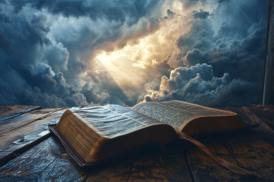 A Bible Open to the Book of Genesis