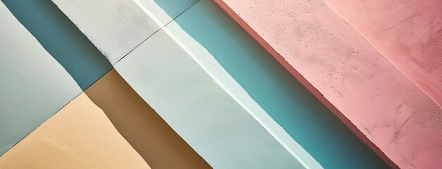 Colorful Wall with Different Shades of Pink, Blue, and Yellow
