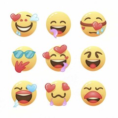 set of smileys emoji collection 