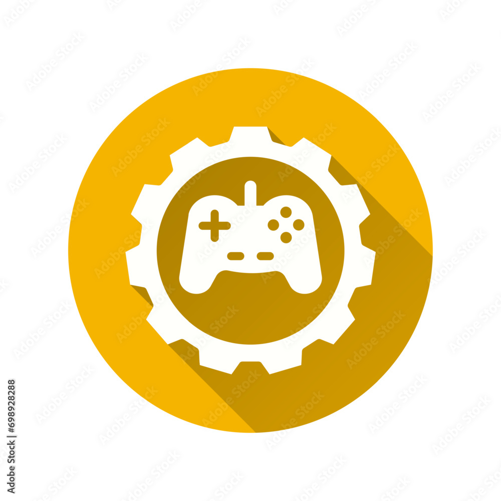 Aufkleber gamification flat icon with long shadow for graphic and web design.