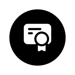 certificate glyph circular icon