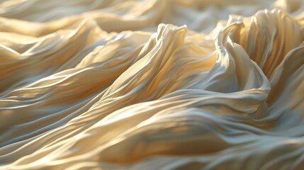 Soft, flowing fabric with a golden hue - obrazy, fototapety, plakaty