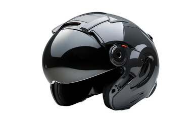 Futuristic Motorcycle Helmet Featuring Advanced Headgear On a White or Clear Surface PNG Transparent Background.