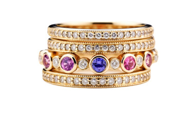 Gold and Diamond Pendant with Amethyst On a White or Clear Surface PNG Transparent Background.