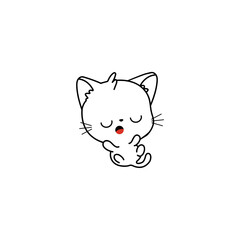vector coloring kids cute cat cute