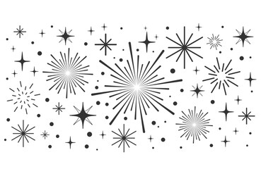 Obraz premium Fireworks clipart no background, printable holiday card, New years fireworks clipart, icon, vector, for Xmas, new year, holiday, birthday, anniversary, victory, winning, party, carnival, 4th of July