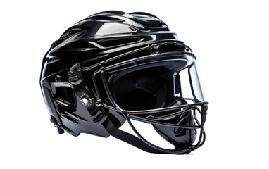Hockey Helmet Alone On a White or Clear Surface PNG Transparent Background.
