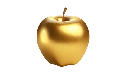 Obraz premium Golden apple isolated on transparent background