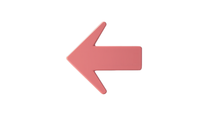 pink left directional arrow on transparent background