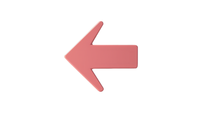 pink left directional arrow on transparent background