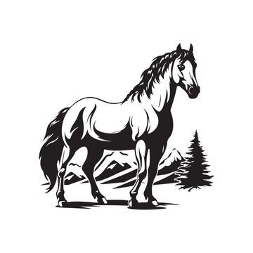 Horse Image Vector, Illustration Of a Horse