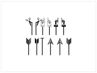 Gradient red arrow isolated,Set of colorful  to mark in flat style,,Hand drawn arrow set,Modern set of colorful arrows with flat design,Hand drawn  icons set isolated on white background doodle vector