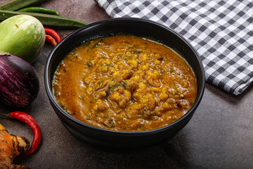 Indian cuisine Dal Tadka soup