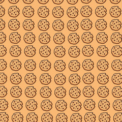 seamless pattern of cookies and chocolate crumbs