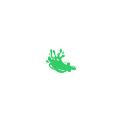 green splash slime vector set set