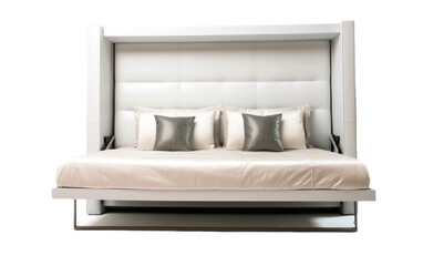 Pull Down Wall Bed with Sofa On a White or Clear Surface PNG Transparent Background.