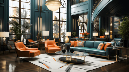 Glamour Reimagined: An Art Deco Living Room with Timeless Elegance