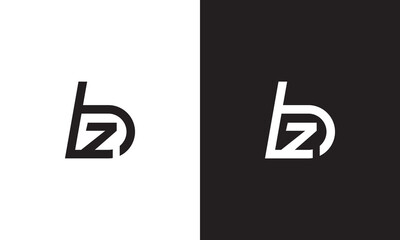 BZ logo, monogram unique logo, black and white logo, premium elegant logo, letter BZ Vector	
