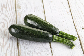 Sliced raw young green zucchini