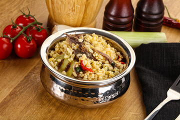Bulgur with lamb and vegetables