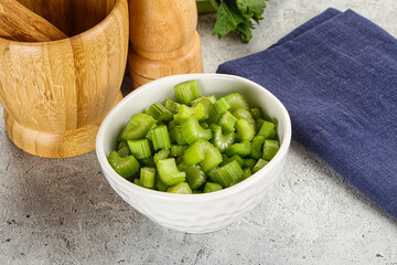 Vegan cuisine - Sliced celery stem