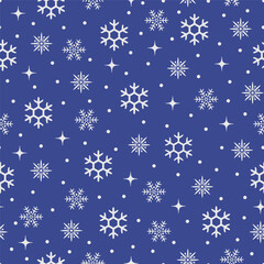 Snowflake seamless pattern. Winter holiday design decoration elements. Vector