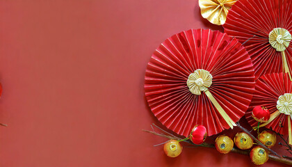 Concept of Happy Chinese New Year festival in red background