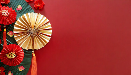 Concept of Happy Chinese New Year festival in red background