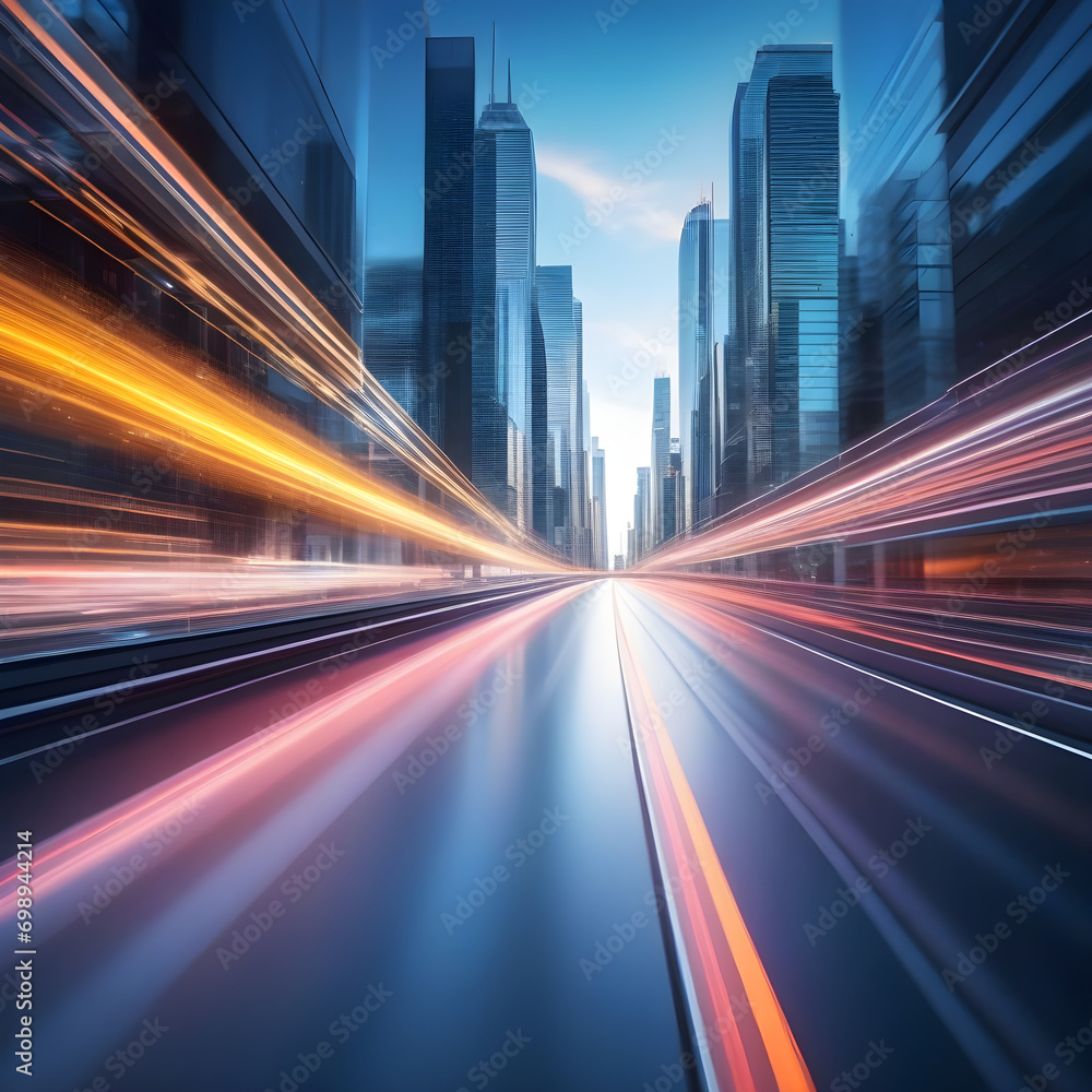 Poster technology screen with abstract high speed technology pov motion blur