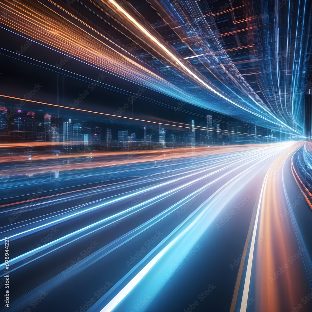 Poster technology screen with abstract high speed technology pov motion blur