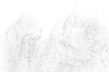 Black texture overlay. Dust grainy texture on white background. Grain noise stamp. Old paper. Grunge design elements. Vector illustration.	