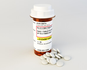 Prescription Pills And Bottle