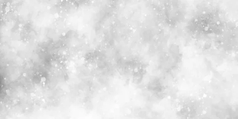Fotobehang snow falling in the snow in the winter morning, sunshine or sparkling lights and glittering glow winter morning of snow falling background, abstract bokeh glitter background on blurred white.  © DAIYAN MD TALHA