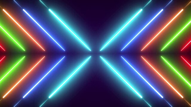 Abstract Animated Neon Lights Background Seamless Looping Motion