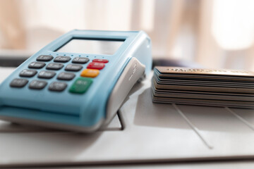portable pos terminal and credit cards