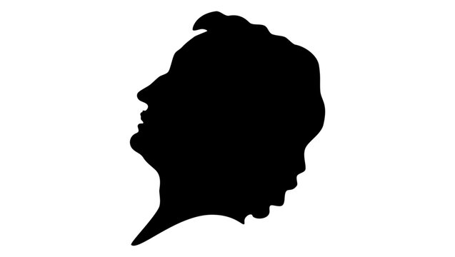 Nicolas Poussin, black isolated silhouette