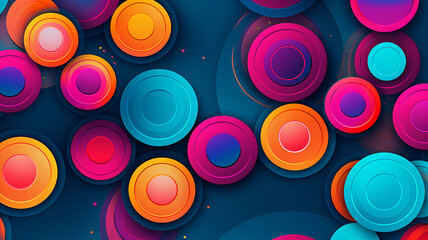 circles seamless pattern vivid color