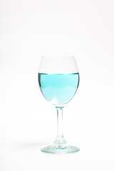 Glass with water on a white background