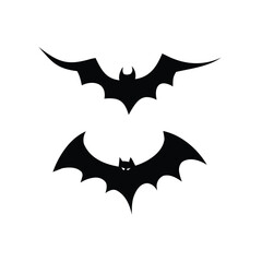 Halloween bat, Flying Bat, Bat Silhouette, flying bat silhouette. flock of bats. Halloween vector illustration, Scary bats silhouette, Bat vector, Bats icon, Halloween Bats holiday design elements.