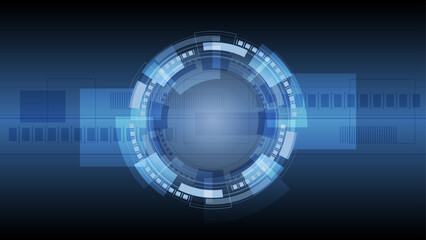 Obraz premium Abstract innovation technolody circle concept background template. HUD. Advanced technology, artificial intelligence, cyber security, digital technology, motion, business. Vector illustration