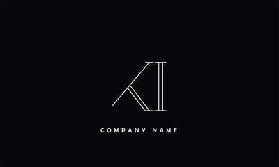 KI, IK, K, I Abstract Letters Logo Monogram