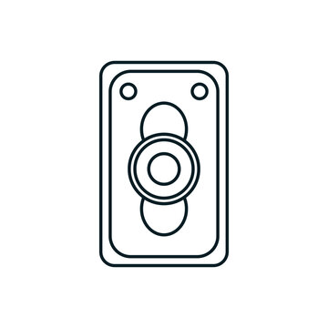 Simple camera icon line art black color flat style