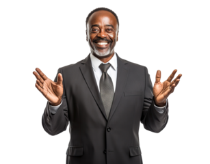 Happy African American businessman, cut out